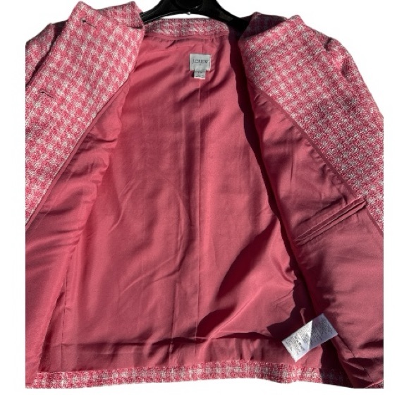 J.Crew Factory Tweed Patch-Pocket Women's Jacket Pink Size 12 - Picture 4 of 6